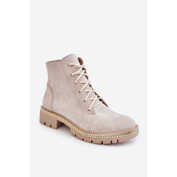 Boto Ploché päty topánky Lewski Shoes 3285 Svetelná béžová 65391320