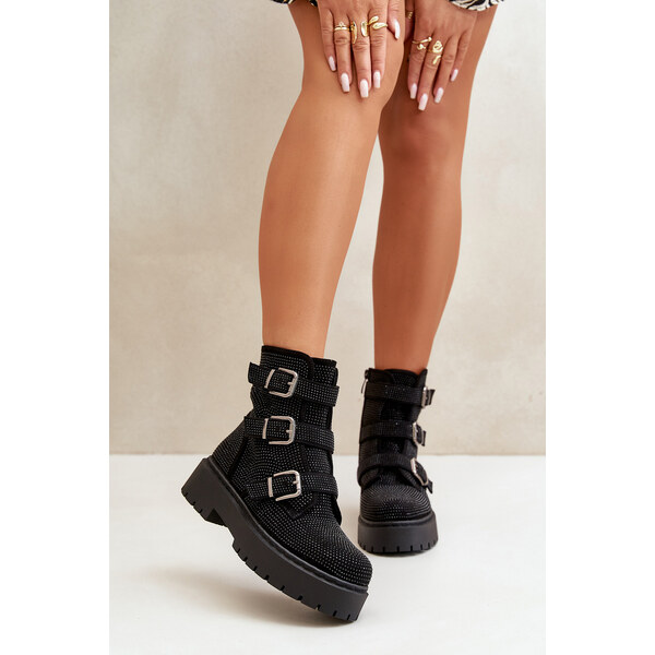 Boto FB2 Zateplené čižmy so zdobením čierne Ciascia 60708535