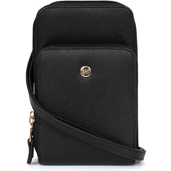 Dámska kožená kabelka na mobil a doklady Hexagona Inga - čierna 57131021