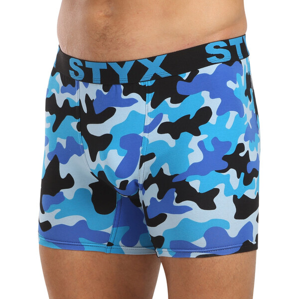 Pánske boxerky Styx long art športová guma maskáč modrý (UN1850) 57148041