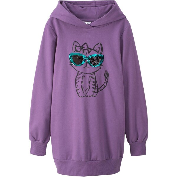 bonprix Mikinové tričko oversize z čistej bio bavlny, farba fialová 45131835