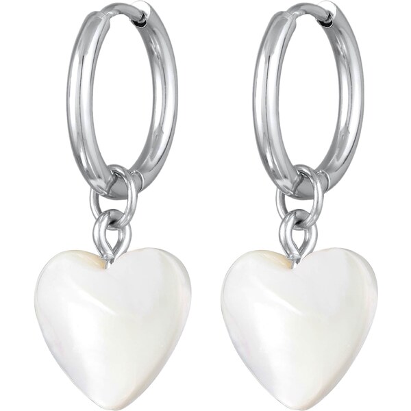 ELLI Náušnice Herz strieborná / biela 57165953