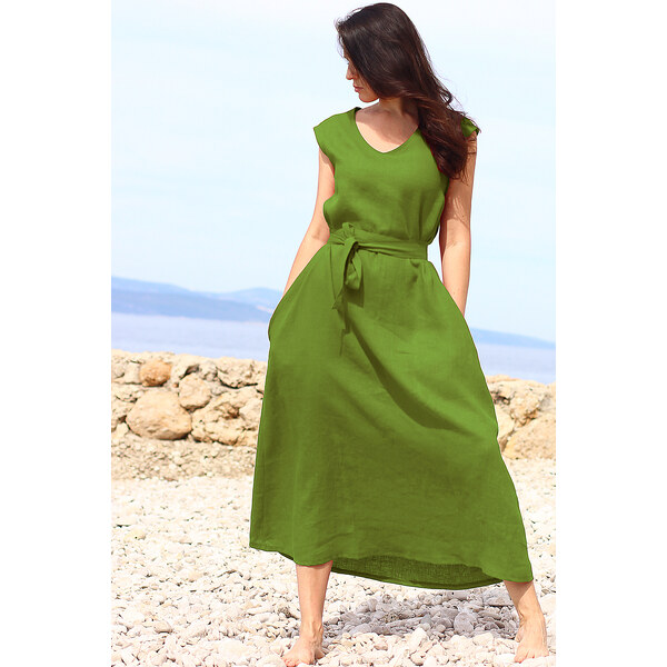 Lanové maxi šaty Lotika česká móda Premium quality 57185209