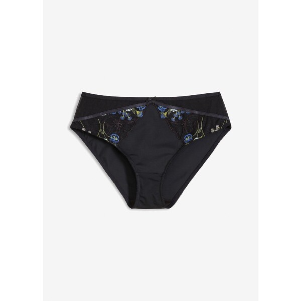 bonprix Maxi nohavičky s výšivkou, farba čierna 57156325