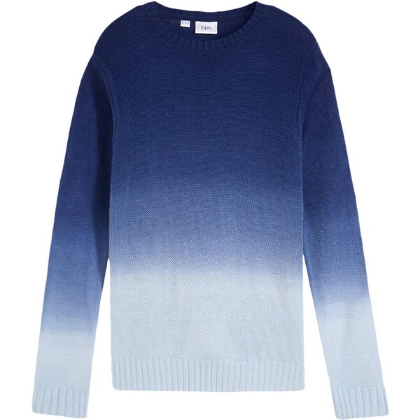 bonprix Pletený pulóver s farebným prielivom, farba modrá 57185738