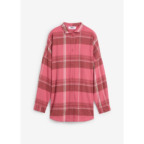 bonprix Károvaná flanelová košeľa z čistej bavlny, farba ružová 57156620