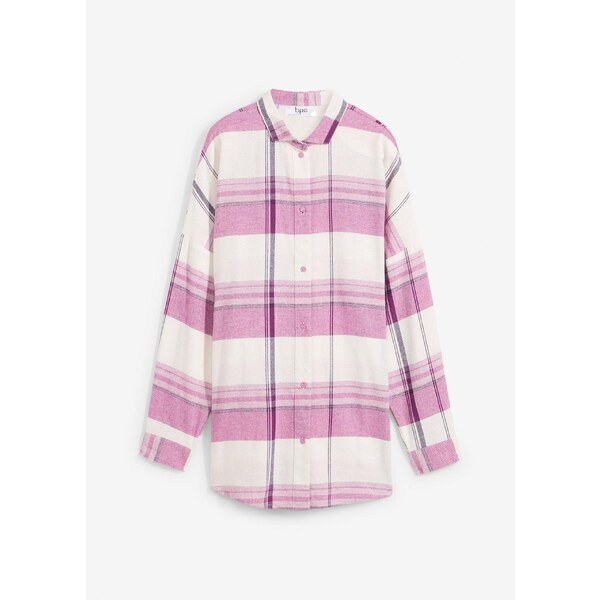 bonprix Károvaná flanelová košeľa z čistej bavlny, farba béžová 57156854