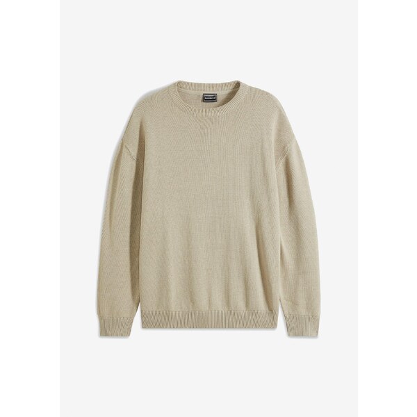 bonprix Pulóver s okrúhlym výstrihom z mäkkého mixu bavlny, Loose Fit, 57156891
