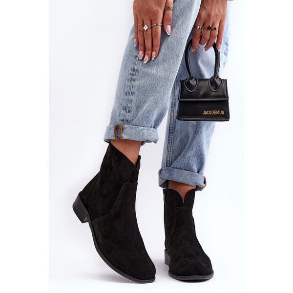 Boto Dámske semišové topánky na čiernej Nicole 2829 Zip 60754298