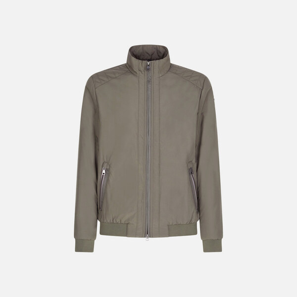 Dark Green Mens Quilted Jacket Geox Damiano - Mens 57213906