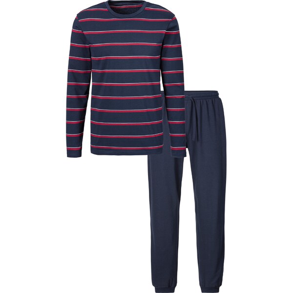 H.I.S Dlhé pyžamo námornícka modrá / svetločervená 57557354