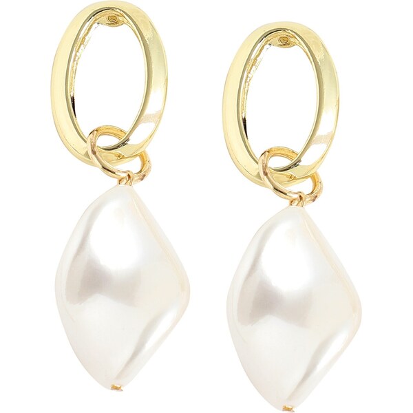 SOHI Náušnice Jarona zlatá / perlovo biela 57221662