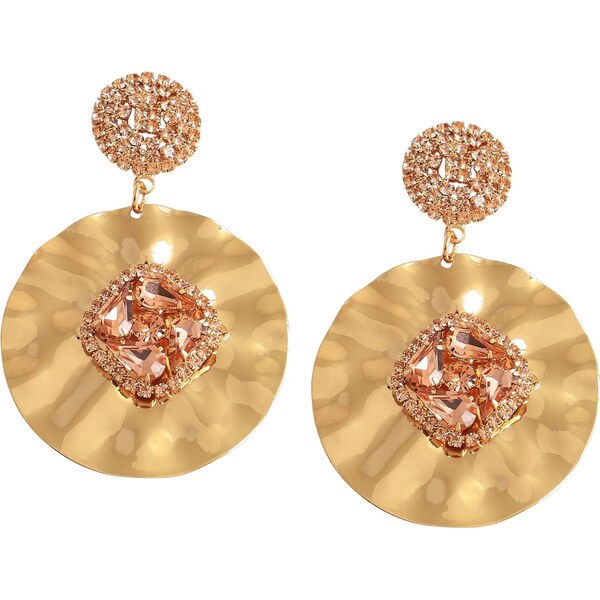 SOHI Náušnice Juanita zlatá / pastelovo oranžová 57221673