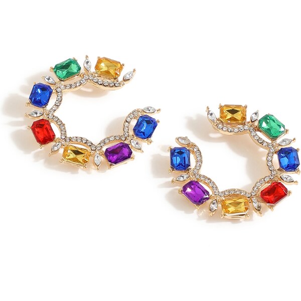 SOHI Náušnice Rosalie zlatá / zmiešané farby 57221676