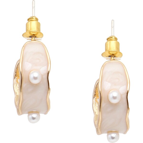 SOHI Náušnice Amey zlatá / biela / perlovo biela 57221654