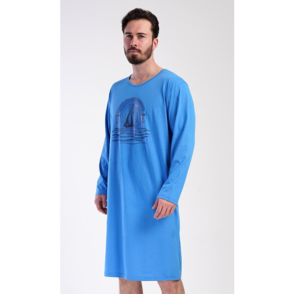 Vienetta MAN Pánska nočná košeľa s dlhým rukávom Jachting 57238119