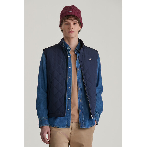 VESTA GANT QUILTED WINDCHEATER VEST EVENING BLUE 57240346