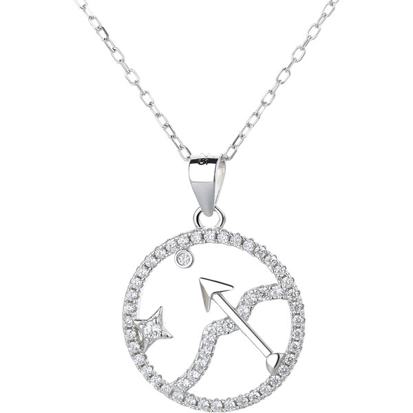 MAJYA Strieborný prívesok s retiazkou so zirkónmi STRELEC 11083 64582071