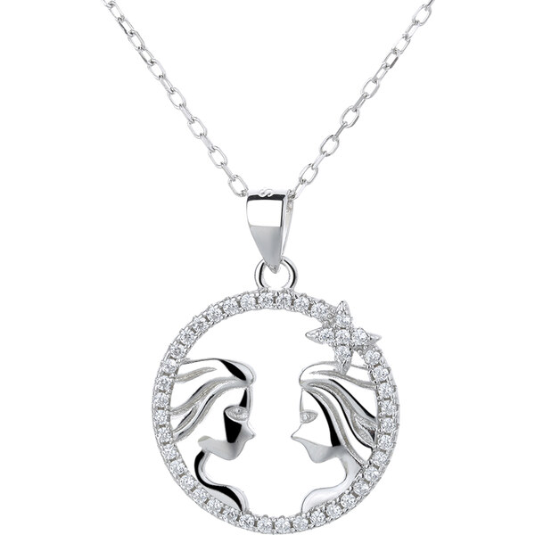 MAJYA Strieborný prívesok s retiazkou so zirkónmi BLÍŽENCI 11088 64582076