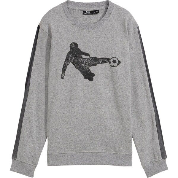 bonprix Mikina z mäkkého bavlneného mixu, farba šedá 57253807