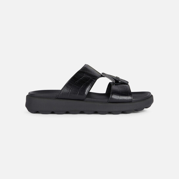 Black mens slippers Geox Spherica Ec6 - Mens 57255491