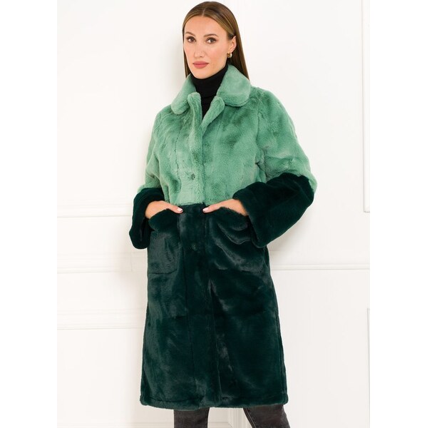 Due Linee Dámsky obojstranný kabát kombinácia zelenej 27541765