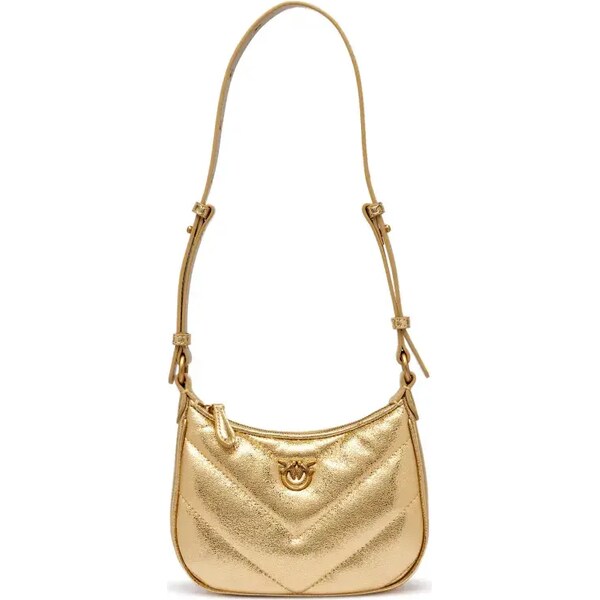 Pinko Kožená kabelka na rameno HALF MOON BABY 57278330