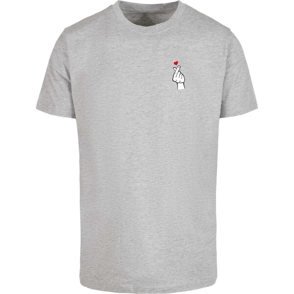 Mister Tee Tričko Love Sign 2.0 sivá melírovaná / červená / čierna / 57281048