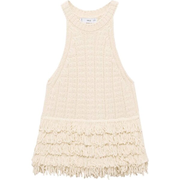 MANGO Vyšívaný top Nala telová 57309945