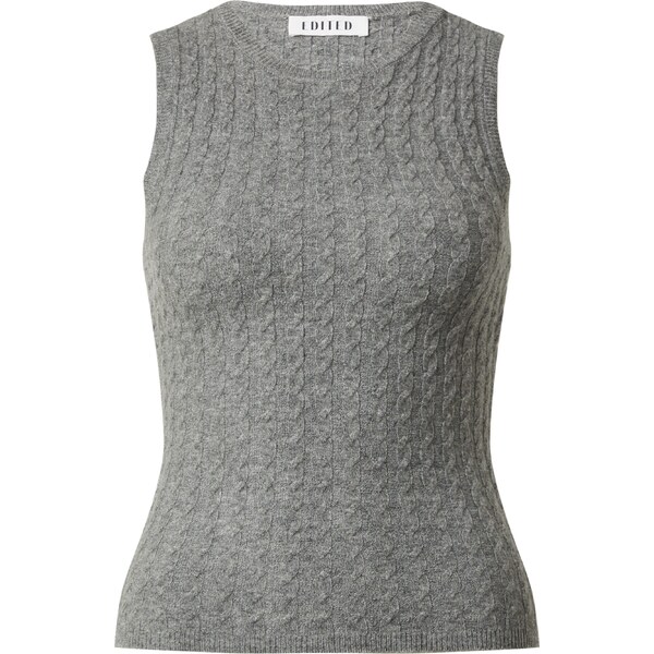 EDITED Vyšívaný top Leona sivá melírovaná 57349728