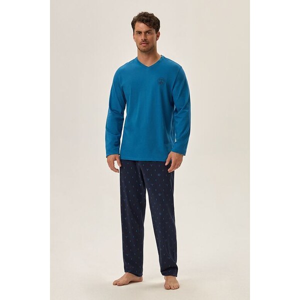 Henderson Pánske pyžamo Joger modré 57956876