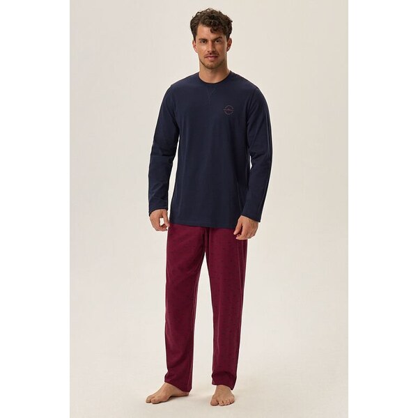 Henderson Pánske pyžamo Hope modro-vínové PREMIUM 57956877