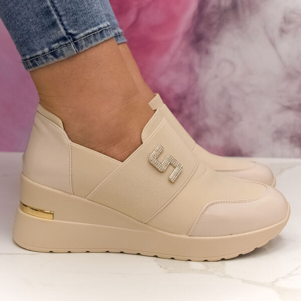 WDE Dámske béžové SLIP-ON topánky LORRY 57314440