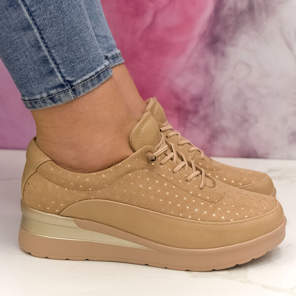 WDE Dámske khaki tenisky LANNA 57314445