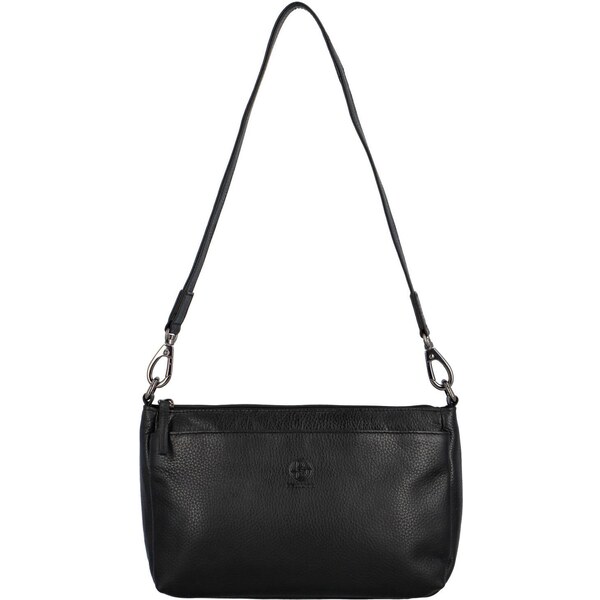 Dámska kožená kabelka cez rameno čierna - Bellugio Trungis čierna 57388832