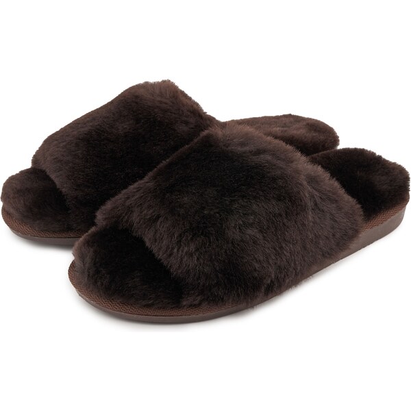 Vlnka Dámske vlnené papuče Dora hnedá veľkosti obuvi - dospelí 38 57321675