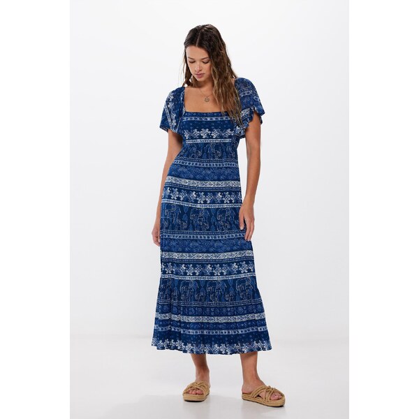 SPRINGFIELD Dámske midi šaty prekríženým lemom na chrbte 57319958