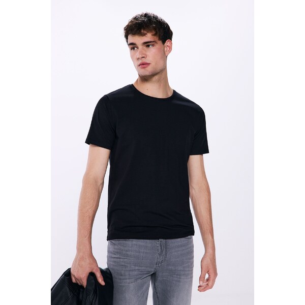 SPRINGFIELD Pánske lycrové tričko s okrúhlym výstrihom 57319988