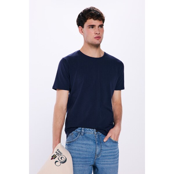 SPRINGFIELD Pánske lycrové tričko s okrúhlym výstrihom 57319989