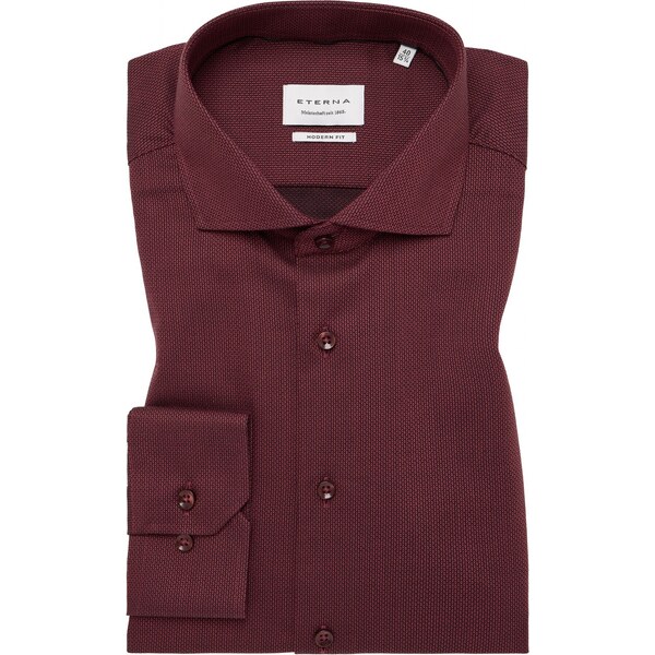ETERNA Modern Fit bordová košeľa s jemnou štruktúrou 100% bavlna Non 57335864