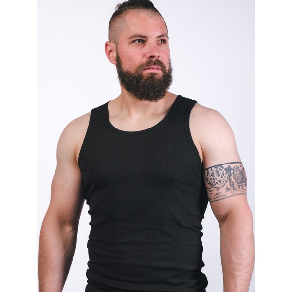 TERMOVEL Čierne pánske rebrované tielko 57341279