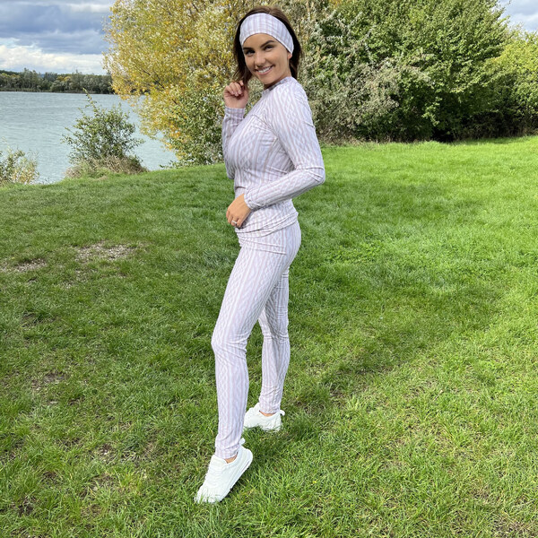 TERMOVEL Sivé dámske spodky s pleteným vzorom 57341287