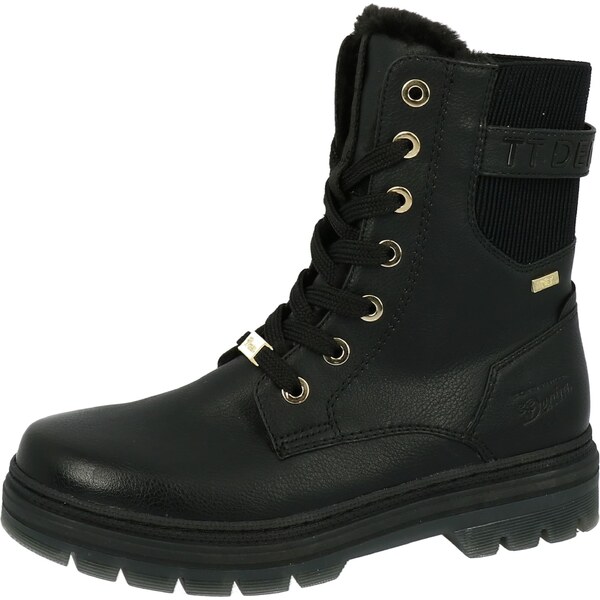 TOM TAILOR Šnurovacie členkové čižmy čierna 57348585