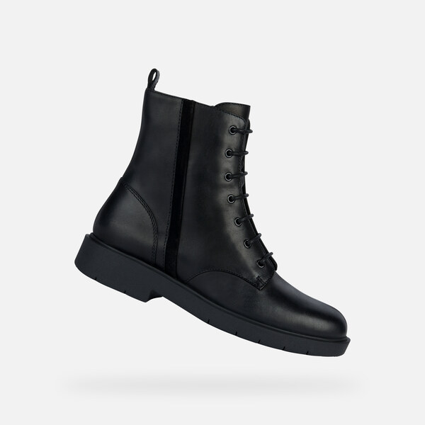 Geox Spherica Ec1 Black Womens Ankle Boots - Ladies 57357555