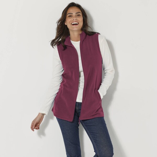 Fleecová vesta na zips slivková 040 Blancheporte 57360282