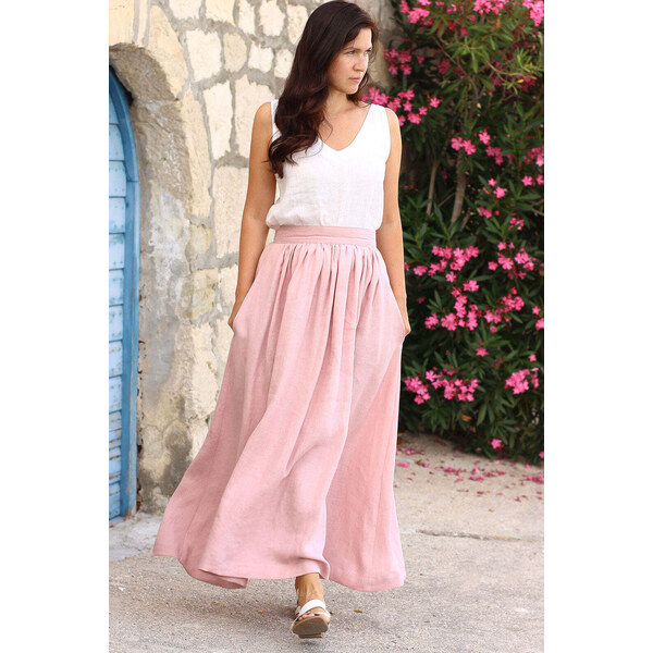Lotika Linen Česká ľanová dlhá sukňa Lotika 63333920