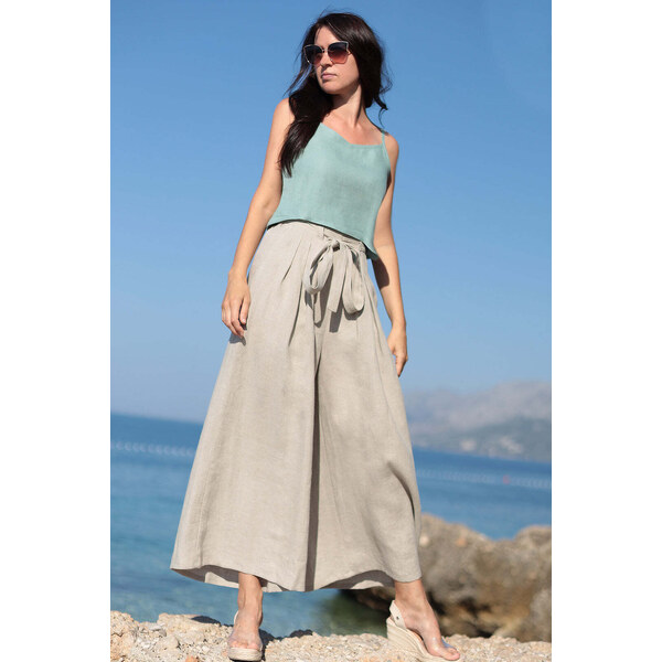 Lotika Linen Ľanové široké nohavice 63334250