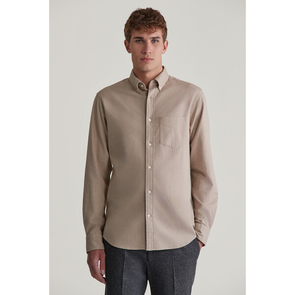 KOŠEĽA GANT REG FLANNEL MELANGE SHIRT DRY SAND 57412725