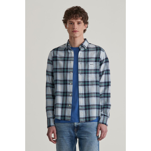 KOŠEĽA GANT REG FLANNEL PLAID SHIRT FRESH BLUE 57412735