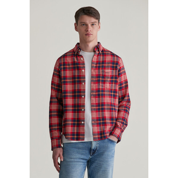 KOŠEĽA GANT REG FLANNEL PLAID SHIRT RUBY RED 57412736
